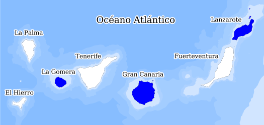 Distribución de la especie en el Banco de Datos de Biodiversidad de Canarias