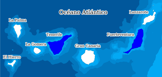 Distribución de la especie en el Banco de Datos de Biodiversidad de Canarias