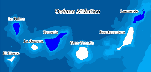 Distribución de la especie en el Banco de Datos de Biodiversidad de Canarias