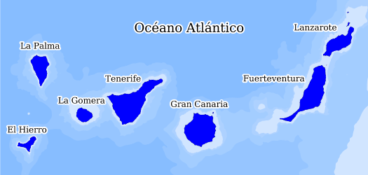 Distribución de la especie en el Banco de Datos de Biodiversidad de Canarias