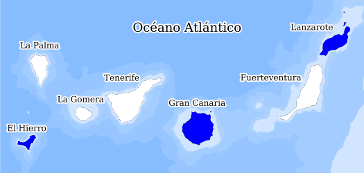 Distribución de la especie en el Banco de Datos de Biodiversidad de Canarias