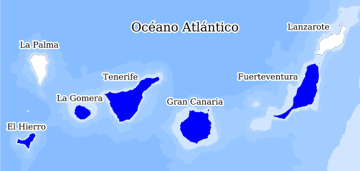 Distribución de la especie en el Banco de Datos de Biodiversidad de Canarias