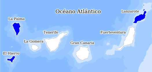 Distribución de la especie en el Banco de Datos de Biodiversidad de Canarias