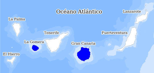 Distribución de la especie en el Banco de Datos de Biodiversidad de Canarias