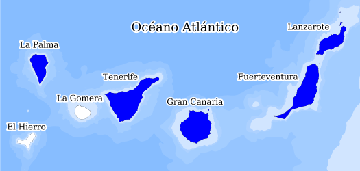 Distribución de la especie en el Banco de Datos de Biodiversidad de Canarias