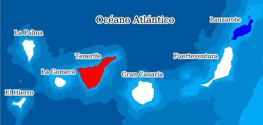 Distribución de la especie en el Banco de Datos de Biodiversidad de Canarias