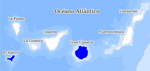 Distribución de la especie en el Banco de Datos de Biodiversidad de Canarias