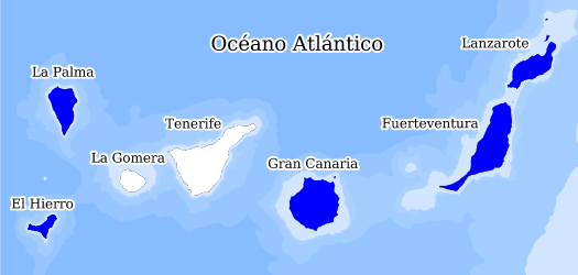 Distribución de la especie en el Banco de Datos de Biodiversidad de Canarias