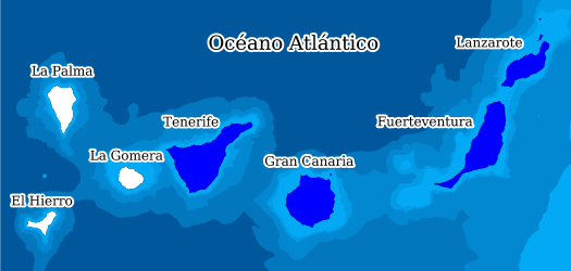 Distribution of the species in the Biodiversity Data Bank of the Canary Islands