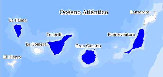 Distribución de la especie en el Banco de Datos de Biodiversidad de Canarias