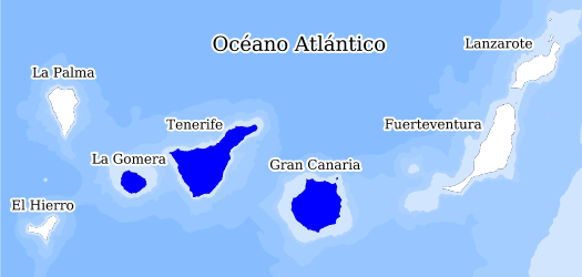 Distribución de la especie en el Banco de Datos de Biodiversidad de Canarias