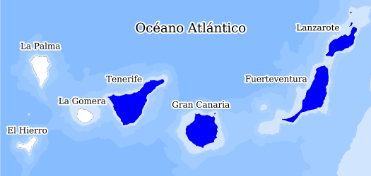 Distribución de la especie en el Banco de Datos de Biodiversidad de Canarias