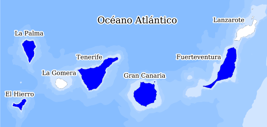 Distribución de la especie en el Banco de Datos de Biodiversidad de Canarias