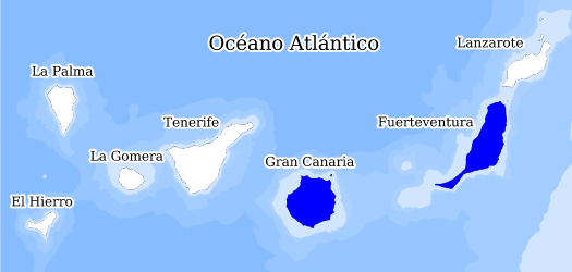 Distribución de la especie en el Banco de Datos de Biodiversidad de Canarias