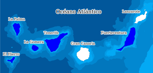 Distribución de la especie en el Banco de Datos de Biodiversidad de Canarias