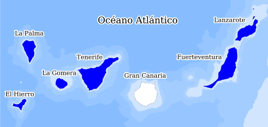 Distribución de la especie en el Banco de Datos de Biodiversidad de Canarias