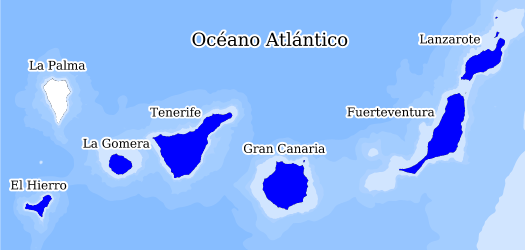 Distribución de la especie en el Banco de Datos de Biodiversidad de Canarias