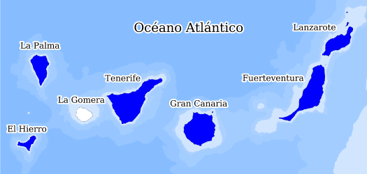 Distribución de la especie en el Banco de Datos de Biodiversidad de Canarias