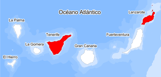 Distribution of the species in the Biodiversity Data Bank of the Canary Islands