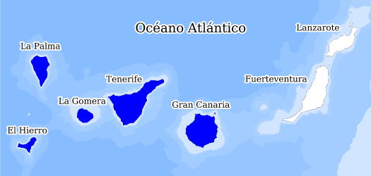 Distribución de la especie en el Banco de Datos de Biodiversidad de Canarias