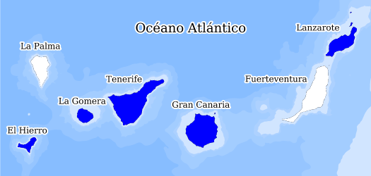 Distribución de la especie en el Banco de Datos de Biodiversidad de Canarias