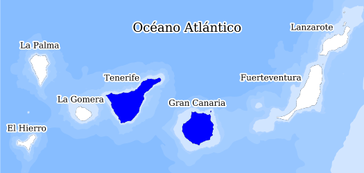 Distribución de la especie en el Banco de Datos de Biodiversidad de Canarias