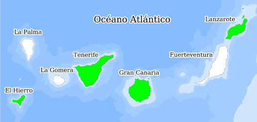 Distribución de la especie en el Banco de Datos de Biodiversidad de Canarias