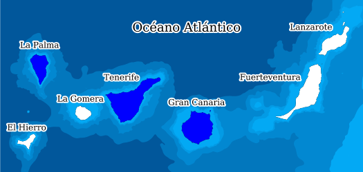 Distribution of the species in the Biodiversity Data Bank of the Canary Islands