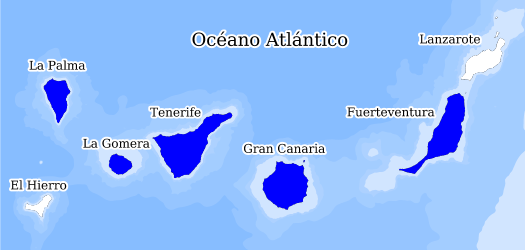 Distribución de la especie en el Banco de Datos de Biodiversidad de Canarias