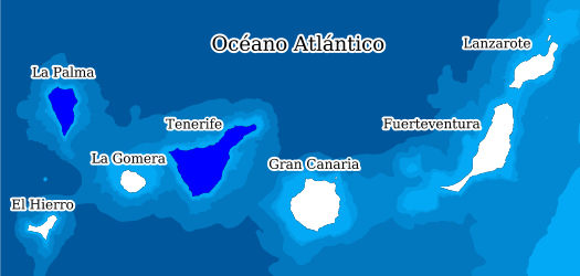 Distribución de la especie en el Banco de Datos de Biodiversidad de Canarias