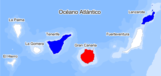 Distribution of the species in the Biodiversity Data Bank of the Canary Islands