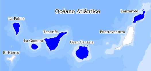 Distribución de la especie en el Banco de Datos de Biodiversidad de Canarias