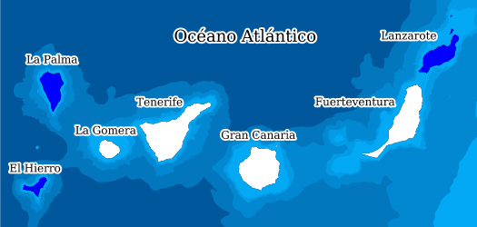 Distribution of the species in the Biodiversity Data Bank of the Canary Islands
