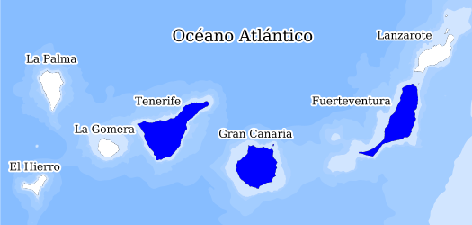 Distribución de la especie en el Banco de Datos de Biodiversidad de Canarias