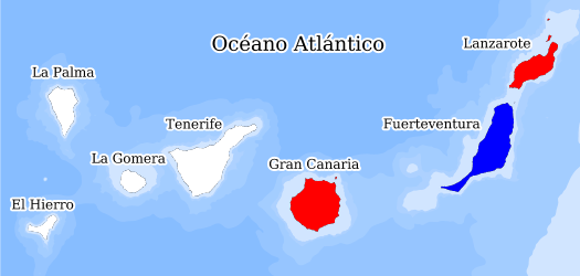 Distribution of the species in the Biodiversity Data Bank of the Canary Islands