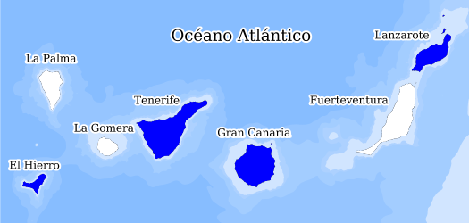 Distribución de la especie en el Banco de Datos de Biodiversidad de Canarias