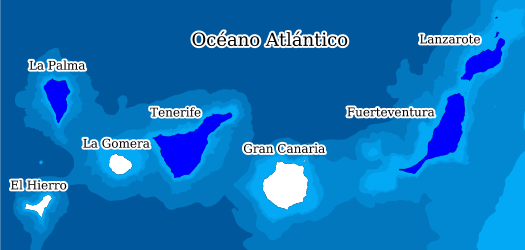 Distribución de la especie en el Banco de Datos de Biodiversidad de Canarias