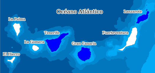 Distribución de la especie en el Banco de Datos de Biodiversidad de Canarias