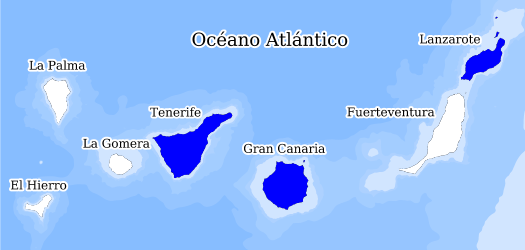 Distribución de la especie en el Banco de Datos de Biodiversidad de Canarias