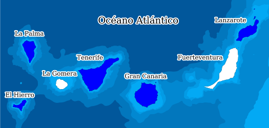 Distribución de la especie en el Banco de Datos de Biodiversidad de Canarias