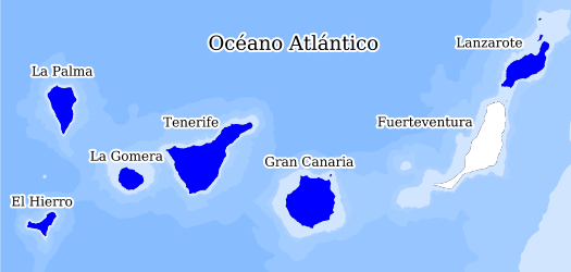 Distribución de la especie en el Banco de Datos de Biodiversidad de Canarias