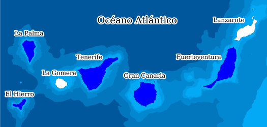 Distribution of the species in the Biodiversity Data Bank of the Canary Islands