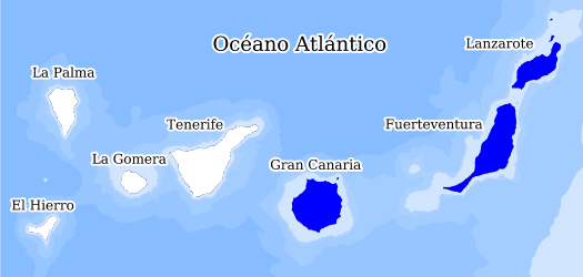 Distribución de la especie en el Banco de Datos de Biodiversidad de Canarias