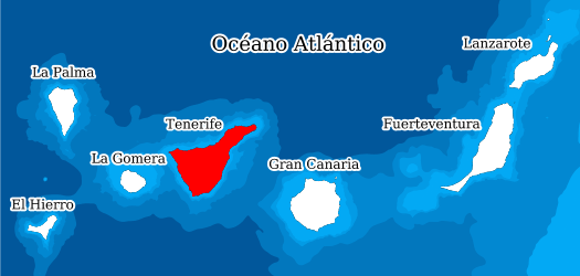 Distribución de la especie en el Banco de Datos de Biodiversidad de Canarias