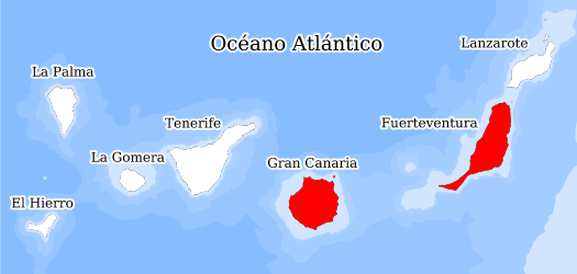 Distribución de la especie en el Banco de Datos de Biodiversidad de Canarias