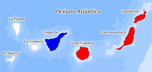Distribución de la especie en el Banco de Datos de Biodiversidad de Canarias