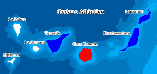 Distribución de la especie en el Banco de Datos de Biodiversidad de Canarias