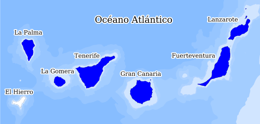 Distribución de la especie en el Banco de Datos de Biodiversidad de Canarias