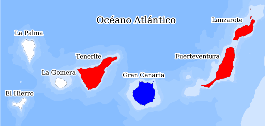 Distribución de la especie en el Banco de Datos de Biodiversidad de Canarias