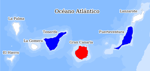 Distribución de la especie en el Banco de Datos de Biodiversidad de Canarias